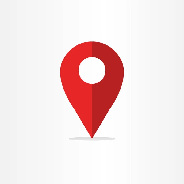 Estilo Abstracto Mapa Pin Signo Ubicación Icono Con Color Rojo — Vector de stock