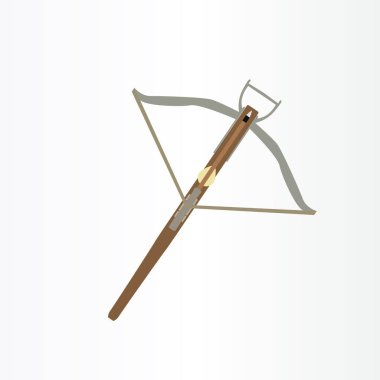 Tatar Yayı Silah Vektörü İllüstrasyonu. Tatar Yayı Logosu Simgesi. Anime Silah Logosu.