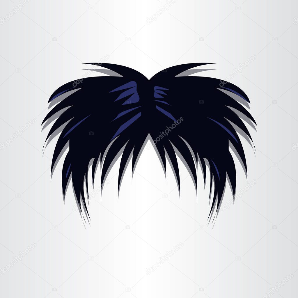 Graphic design hairstyle men Illustration vector On anime or comic style. man hair style logo vector.