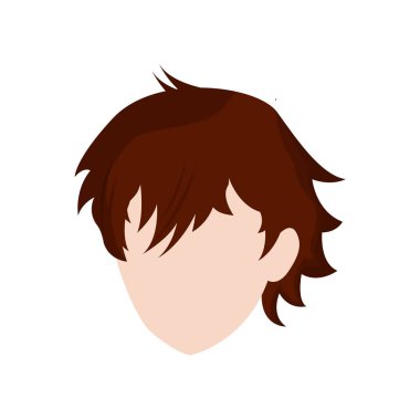 Anime ya da komedi tarzında grafiksel tasarım erkek saç stili çizim vektörü. erkek saç stili logo vektörü.