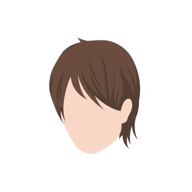 Anime ya da komedi tarzında grafiksel tasarım erkek saç stili çizim vektörü. erkek saç stili logo vektörü.