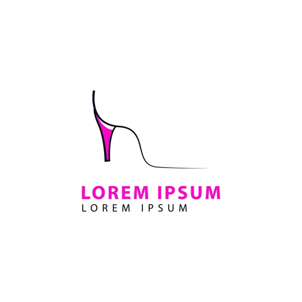 Femmes Chaussures Logo Illustration Vectorielle Chaussures Boutique Logo Icône — Image vectorielle