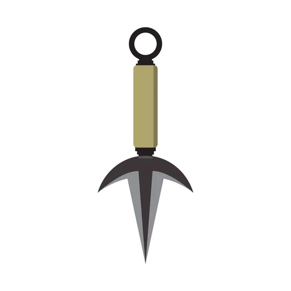 Anime Vapen Logotyp Vektor Illustration Blad Svärd Kunai Pil Logotyp — Stock vektor