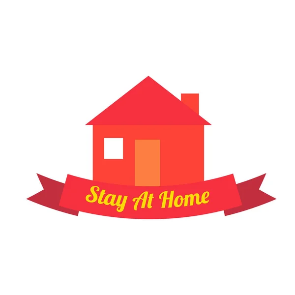 Rester Maison Slogan Logo Vecteur Illustration Campagne Mesure Protection Contre — Image vectorielle