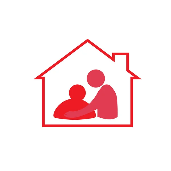 Stay Home Slogan Logo Vector Illustration Protection Campaign Measure Coronavirus — Stock Vector