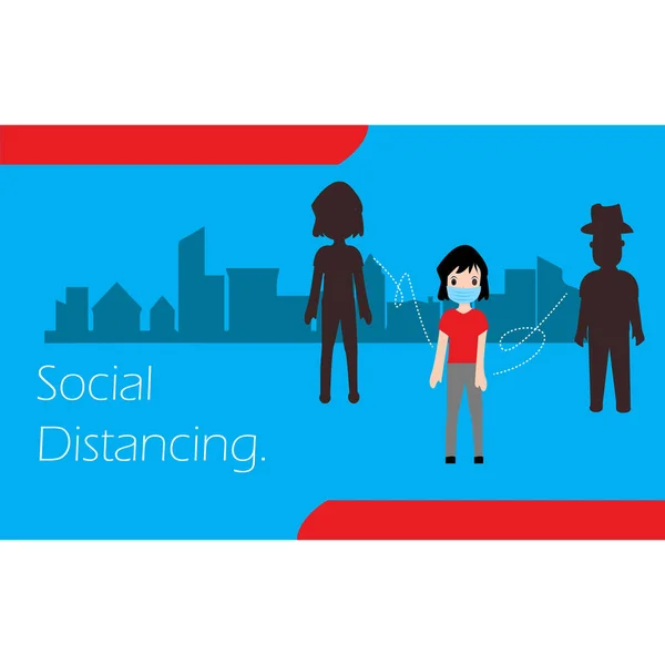 Social Distansering Hålla Avstånd Det Offentliga Samhället Människor För Att — Stock vektor