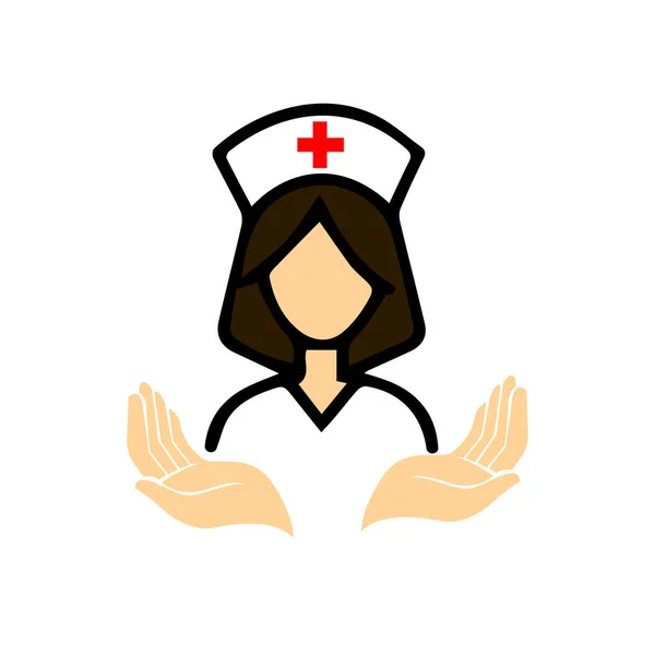 May International Nurse Day Background Close Nurse Vector Flat Illustration — Stock Vector