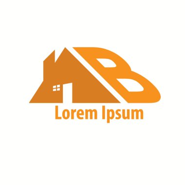 Binaların logo vektörü. Emlak logosu. Vektör çizimi. Tasarım şablonu. Binalı B harfi logosu.