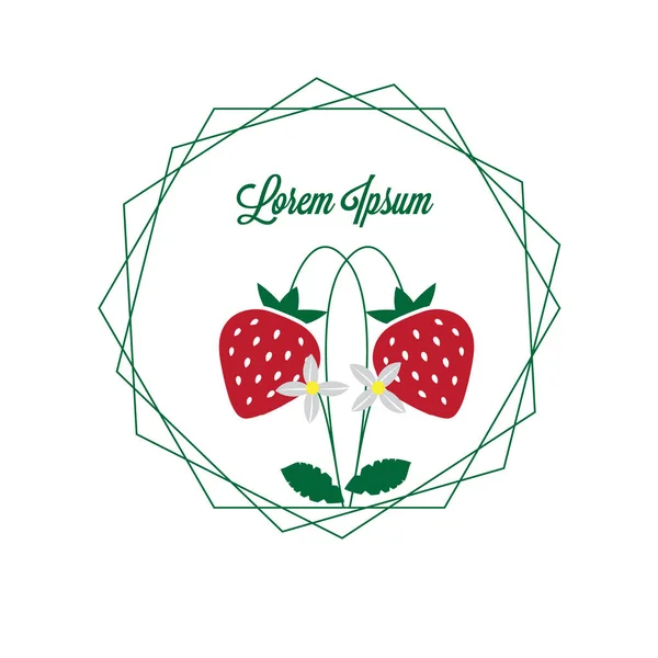 Ícone Logotipo Morango Ilustração Vetorial Moderna Morango Fruta Conceito Doce — Vetor de Stock