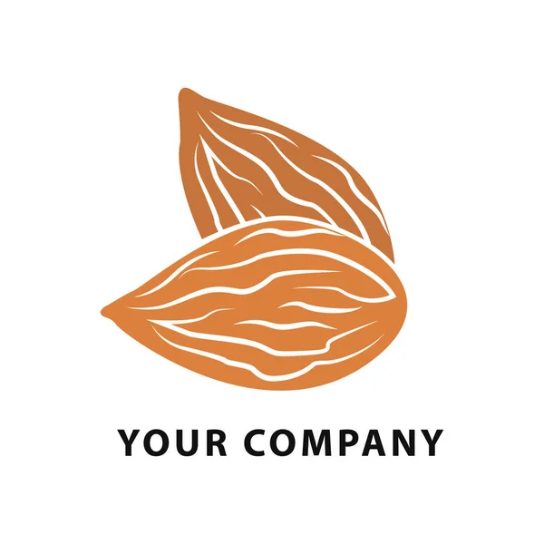 Badem renkli logo tasarım şablonu. Bitki vektör tasarımı. Eko gıda çizimi.