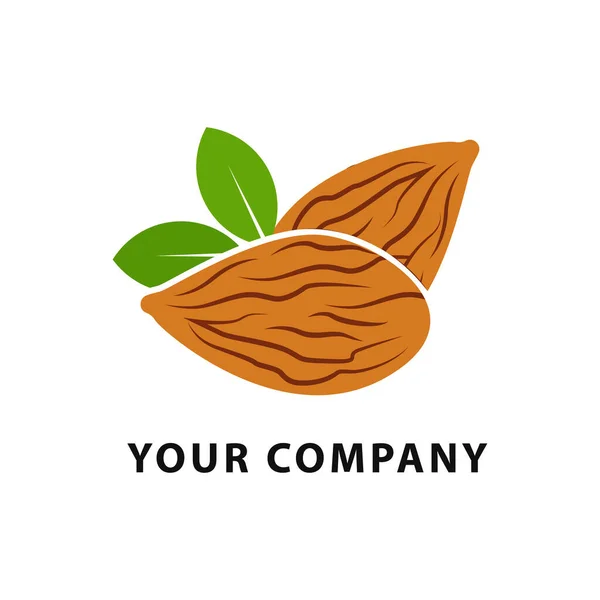 Modelo Design Logotipo Colorido Amêndoa Projeto Vetorial Plantas Eco Ilustração —  Vetores de Stock