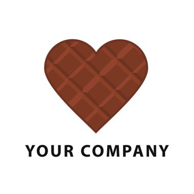 Çikolatalı çikolata vektör çizimi. Çikolatanın vektör logosu. 