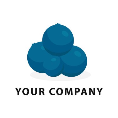 Yabanmersini meyvesi logosu. Simge ayarlandı. Sağlıklı yiyecekler. Beyaz arka planda taze yaban mersini. Vektör illüstrasyonu.