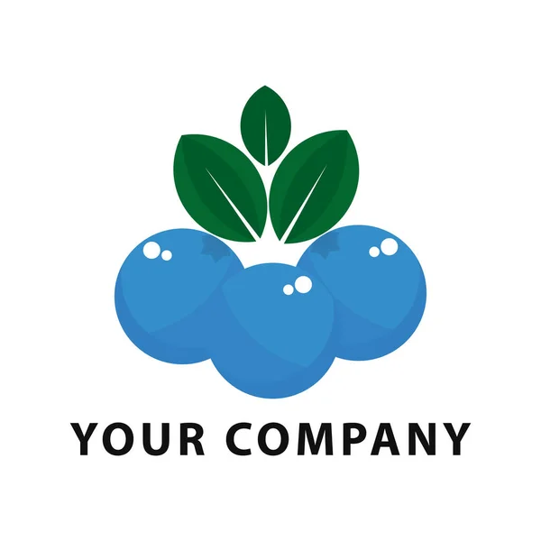 Logo Buah Blueberry Ikon Siap Makanan Sehat Blueberry Segar Latar - Stok Vektor