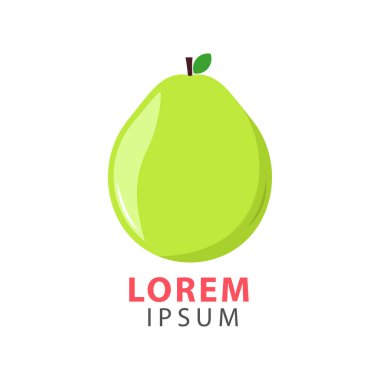 Guava meyve dilimi yakın plan logo simgesi beyaz arkaplanda izole edildi. guava meyve sembolü.