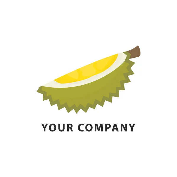 Logo Durian Vector Design Modello Logo Frutta Frutta Tropicale Estiva — Vettoriale Stock
