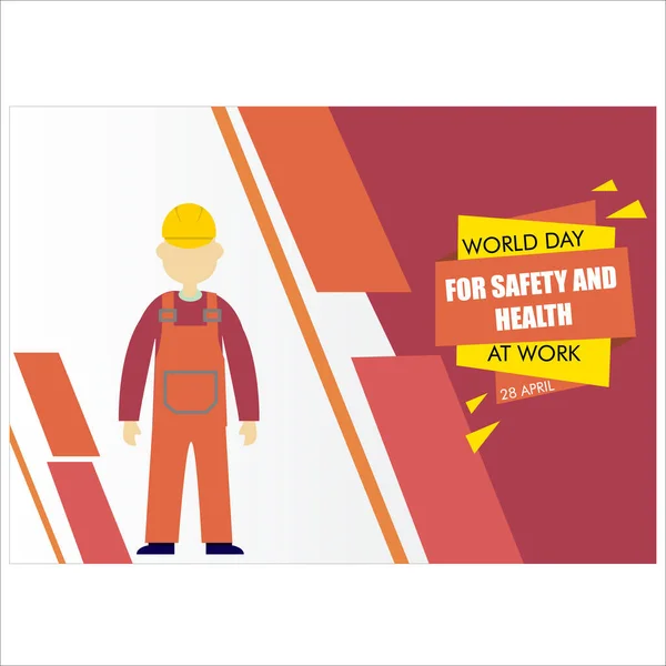 Concept Vectoriel Journée Mondiale Pour Sécurité Santé Travail Style Plat — Image vectorielle