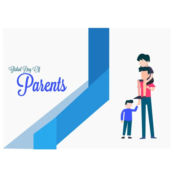 Happy Global Parents Day Logo Illustration Vectorielle Modèle Conception Bannière — Image vectorielle