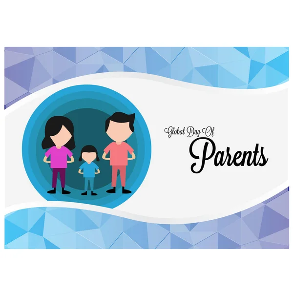 Happy Global Parents Day Logo Illustration Vectorielle Modèle Conception Bannière — Image vectorielle