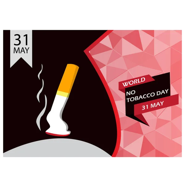 Vector Ilustración Del Día Mundial Sin Tabaco Banner Fondo Póster — Vector de stock