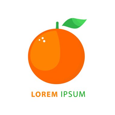 Taze turuncu logo vektör çizimi. taze meyve logosu.