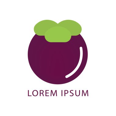 Mangosteen logo tasarım şablonu. mangosteen meyve vektörü.