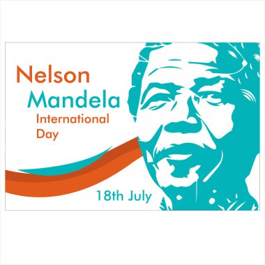Abstract paper cut style for International Nelson Mandela Day with South Africa Flag colour 18 july 2019 clipart
