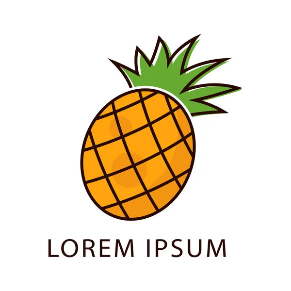 Σχεδιασμός Λογότυπου Ανανά Λογότυπο Φρούτων Σύμβολο Εικονίδιο — Διανυσματικό Αρχείο