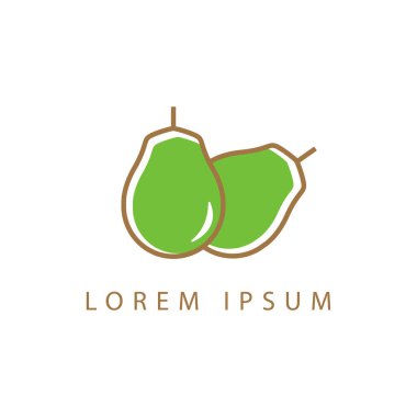 Papaya meyveli logo tasarımı. Vektör çizimi. papaya simgesi.