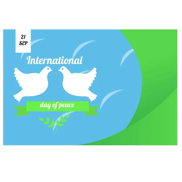 Векторная Иллюстрация Международный День Мира Голубь Мира Иллюстрация Всемирному Дню — стоковый вектор