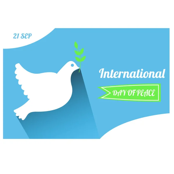 Векторная Иллюстрация Международный День Мира Голубь Мира Иллюстрация Всемирному Дню — стоковый вектор