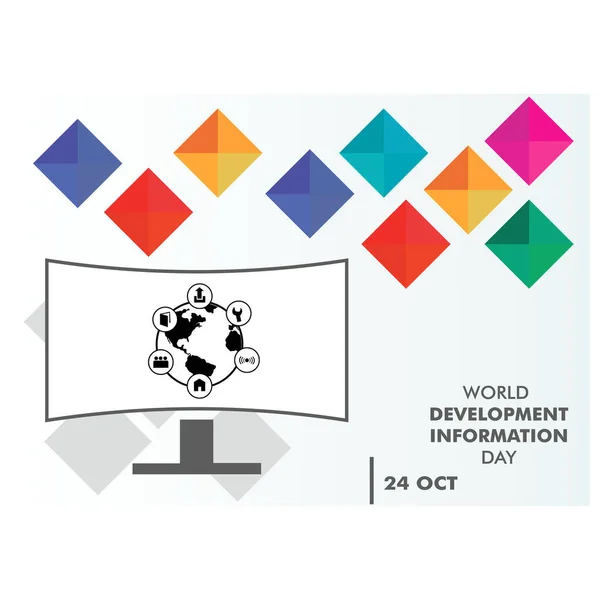 世界发展日的例证 10月24日 世界发展信息日背景 — 图库矢量图片