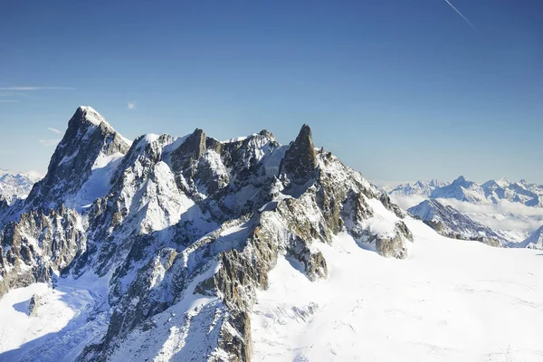 View of the Alps from Aiguille du Midi in autumn