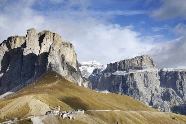 The Sella group and Piz Boe seen from Val Gardena — Stock Photo, Image
