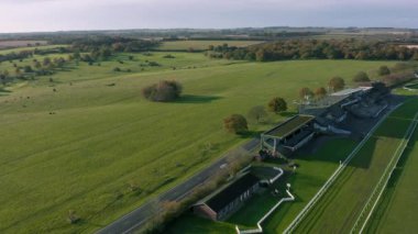 Beverley Hipodromu Hava Aracı Görüntüsü Gündoğumu Kasım 2019. Doğu Yorkshire, Uk.