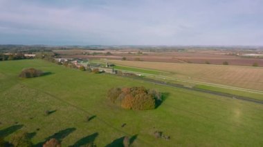 Beverley Hipodromu Hava Aracı Görüntüsü Gündoğumu Kasım 2019. Doğu Yorkshire, Uk.