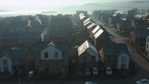 Légi felvétel Waverley-ről Rotherham és Sheffield-ben. Új lakótelep Dél-Yorkshire-ben — Stock videók