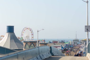 LA, USA - 30th October 2018: Pacific Park, Los Angeles, Santa Monica Pier during a sunny hot October