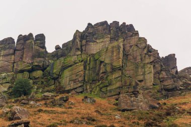 Gritstone ridges at The Roaches in the Peak District National Park clipart