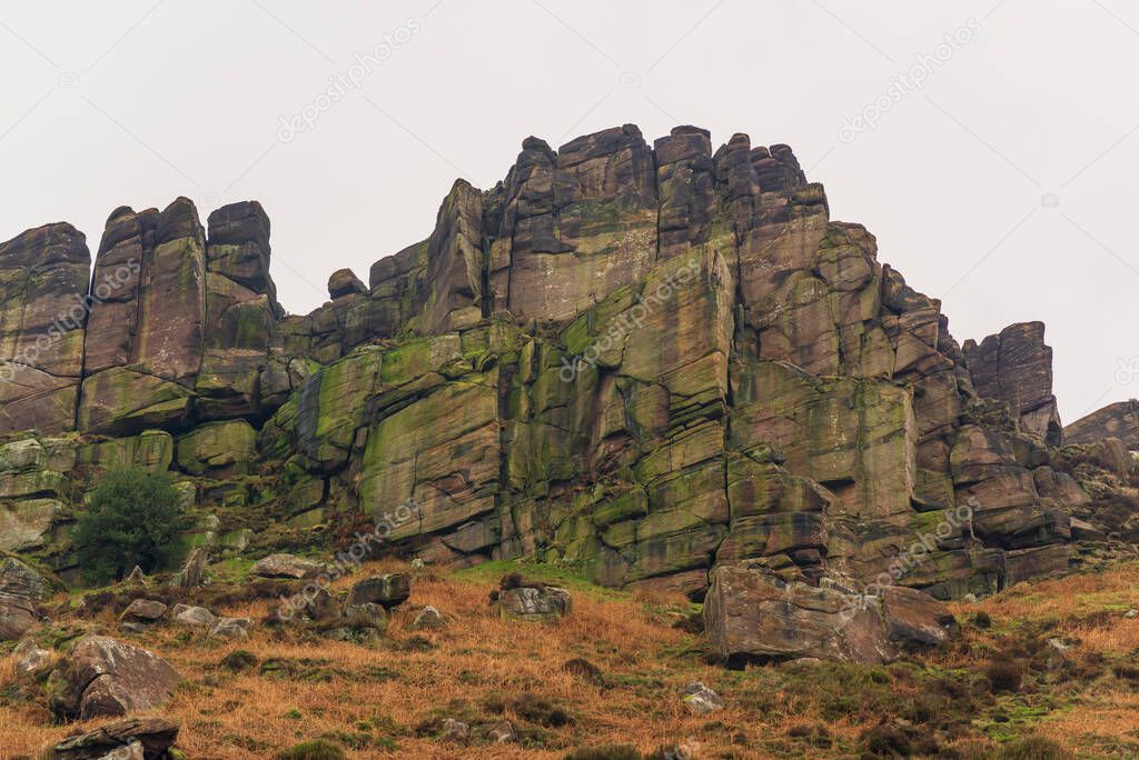 Gritstone ridges at The Roaches in the Peak District National Park