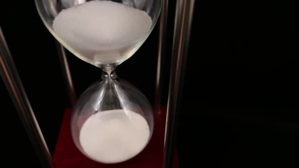Hourglass Stand Black Background Glass Hourglass Case Glass Time Meter — 비디오