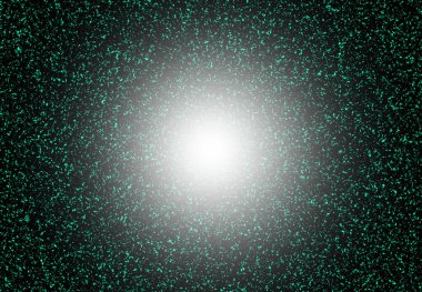 Arkaplan dokusu: eser elementler, yeşil arkaplandaki parçacıklar. Soyut kaotik ilişkilerin yapısı. Konsept: Tıp, bilim, mikrobiyoloji, makro dünya