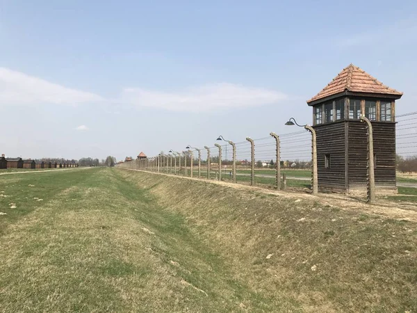Muistomerkki natsi-Saksalle toisen maailmansodan aikana. Sotavankien ja siviilien kuolemanleiri. Auschwitzin keskitysleiri, Birkenau, Puola — kuvapankkivalokuva