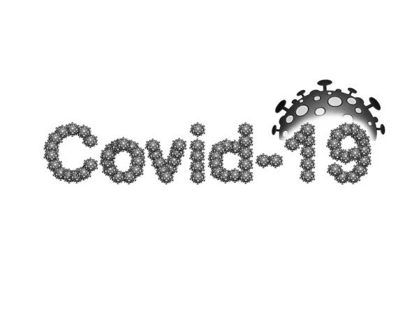 Célula Bacteriana Coronavírus Inscrição Imagem Coronovírus Sobre Fundo Branco Conceito — Fotografia de Stock
