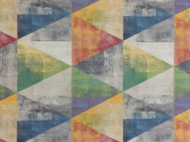 Arkaplan dokusu: bir çok renkli üçgen. Geometrik şekilli duvar kâğıdı. Renkli soyutlama, mozaik. Duvar Kağıdı Mağazası, Kiev, 30 Nisan 2020