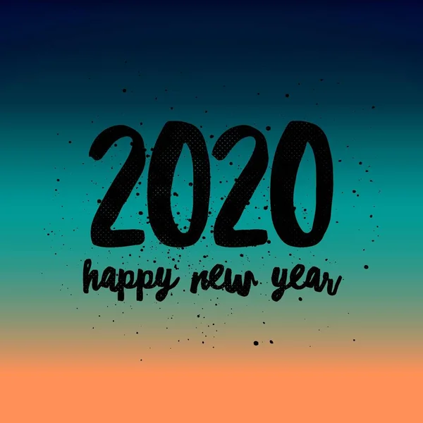 Happy New Year 2020. Symbol from number 2020 on Colorful Background.2020 hand written lettering decorated with realistic 3D.Concept design for Happy New Year, Xmas holidays.