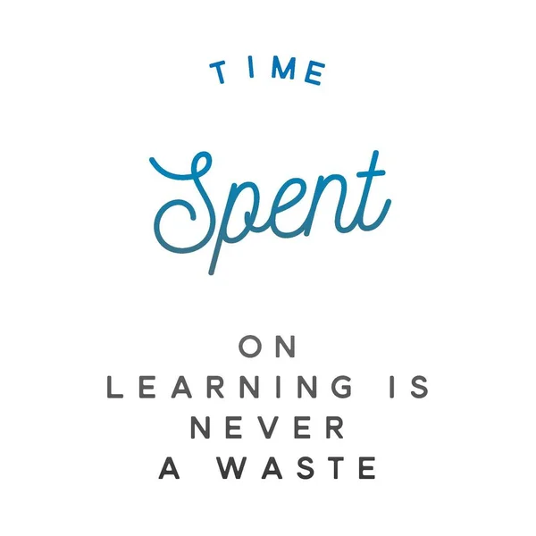 El tiempo dedicado al aprendizaje nunca es una pérdida. Cita inspiradora.Las mejores citas y dichos motivacionales sobre la vida, la sabiduría, positivo, edificante, potenciador, éxito, motivación . — Foto de Stock