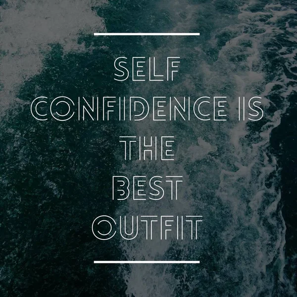 Self Confidence Best Outfit Inspirational Quote Best Motivational Quotes Sayings — Stock Photo, Image