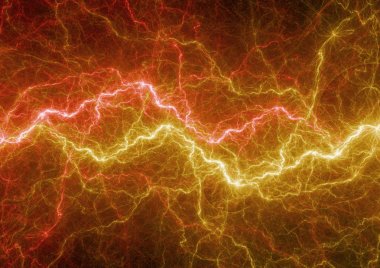 Kırmızı ve altın elektrik yıldırım,