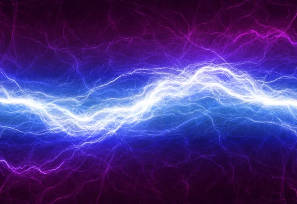 Синьо-фіолетове електричне освітлення, абстрактний електричний фон — стокове фото